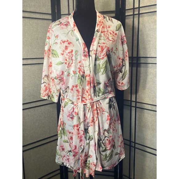 Show Me Your Mumu Lightweight Summer Robe Floral OS Wrap Tie Waist Pastel - Picture 1 of 7